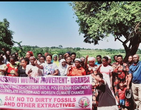 Women affected by the EACOP together with NAPE and Community Green Radio journalists in Buseruka Sub County, Hoima District