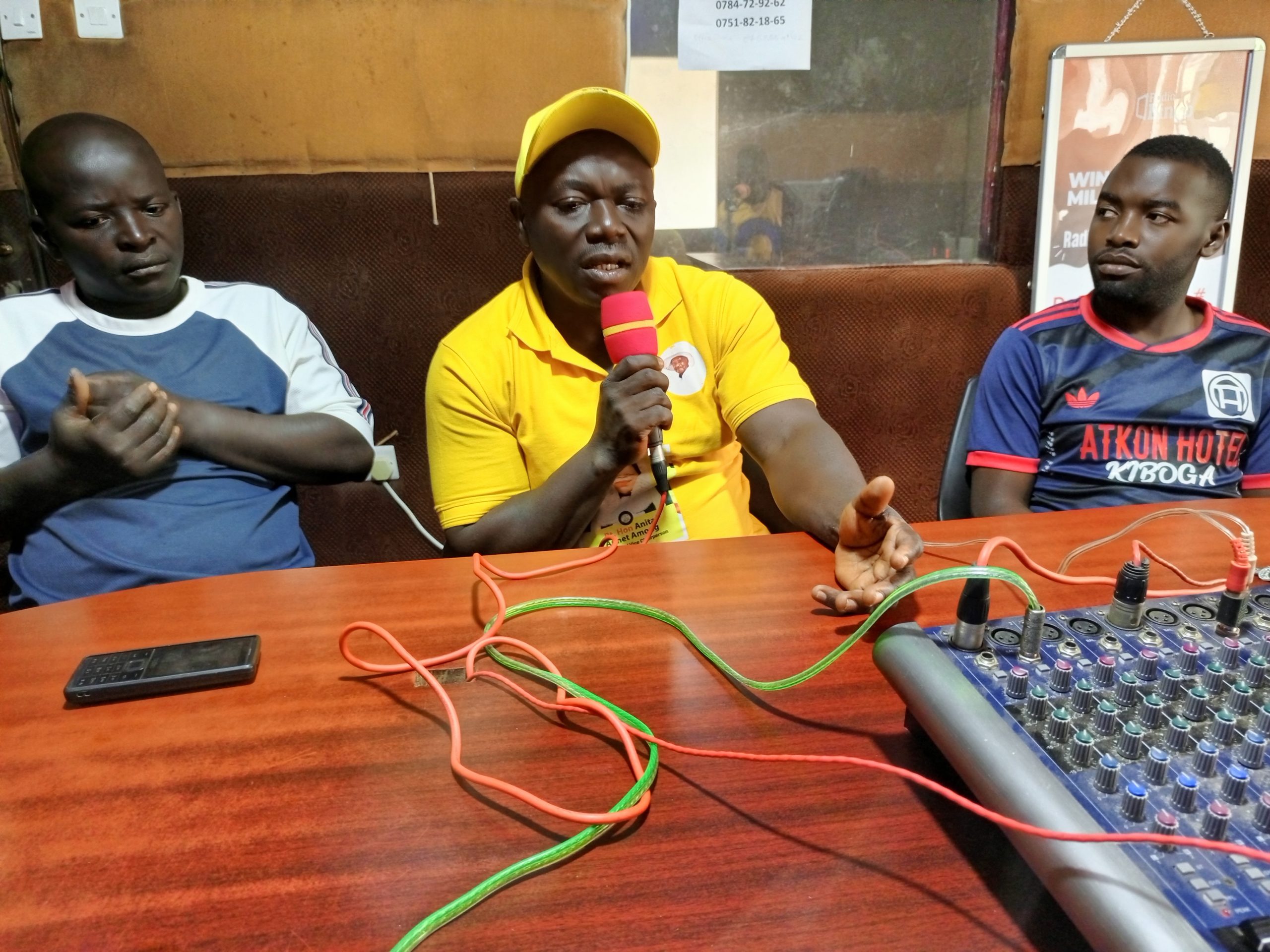 Mr. Ssembatya in the studios of Community Green radio